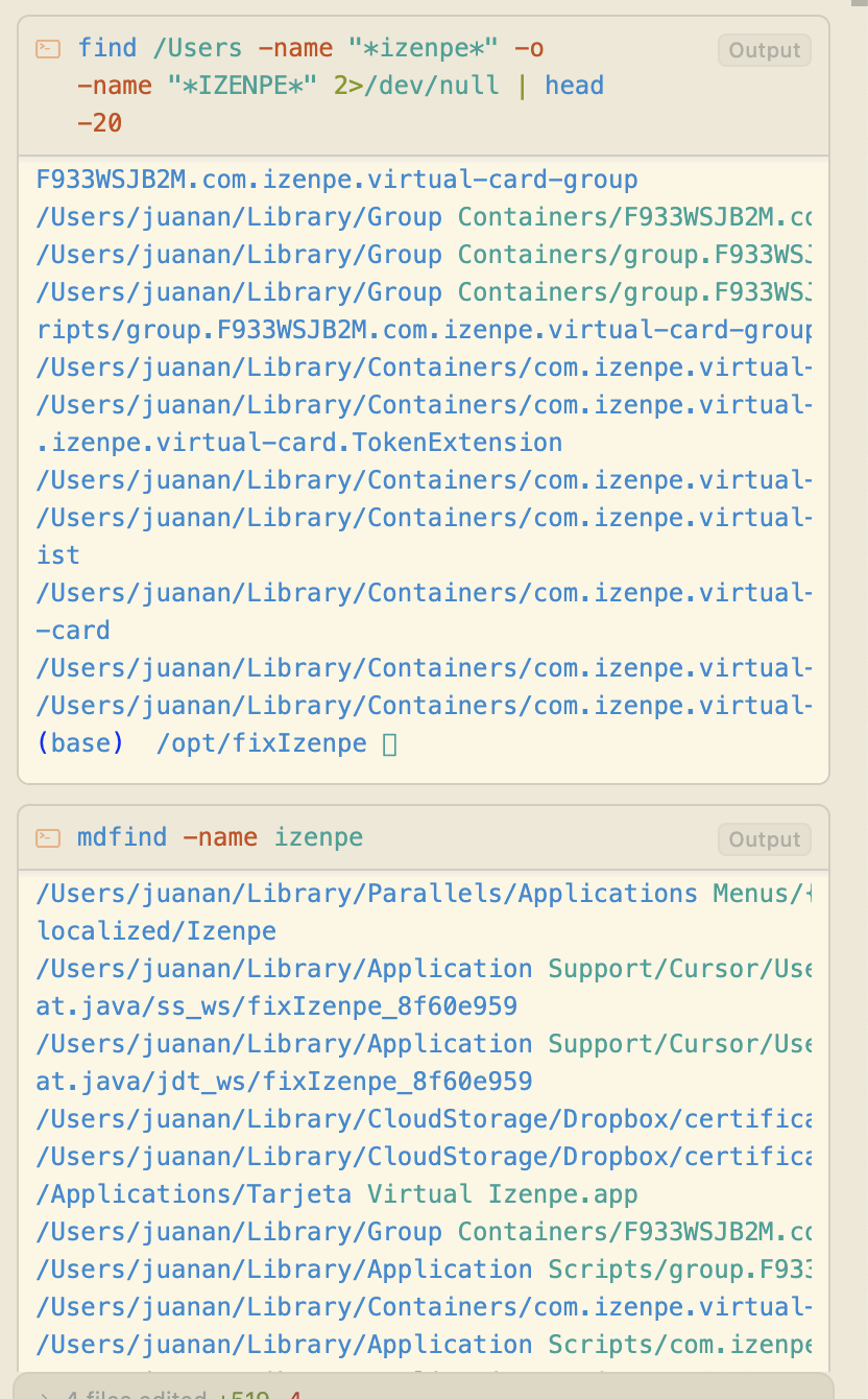 Using mdfind to locate files