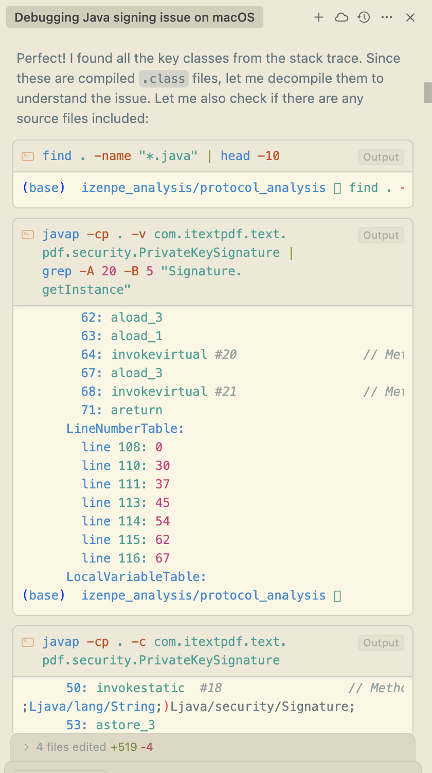 Using javap to decompile